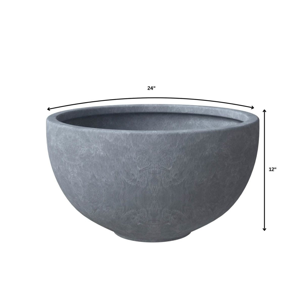 Iris Modern Round Planter Pot in Fiberstone and Clay Weather Resistant Design