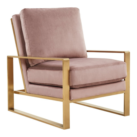 Jefferson Accent Armchair with Upholstered and Gold/Silver Metal Frame