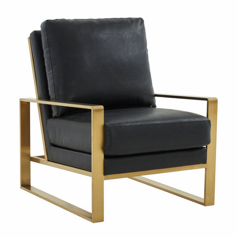 Jefferson Accent Armchair with Upholstered and Gold/Silver Metal Frame
