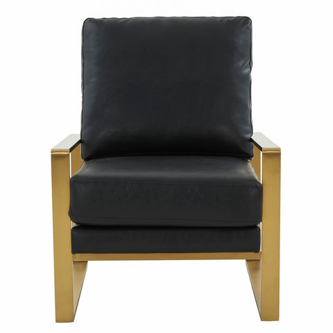 Jefferson Accent Armchair with Upholstered and Gold/Silver Metal Frame