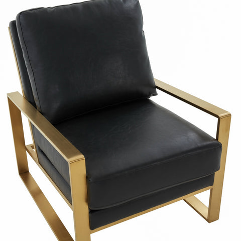 Jefferson Accent Armchair with Upholstered and Gold/Silver Metal Frame
