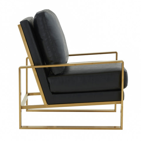 Jefferson Accent Armchair with Upholstered and Gold/Silver Metal Frame