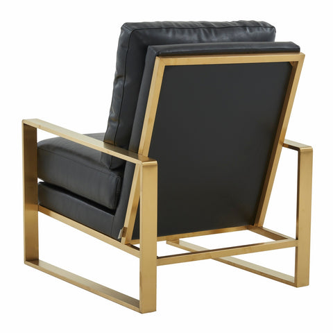 Jefferson Accent Armchair with Upholstered and Gold/Silver Metal Frame