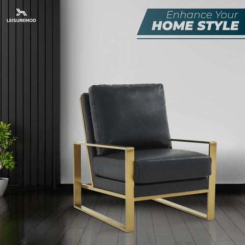 Jefferson Accent Armchair with Upholstered and Gold/Silver Metal Frame