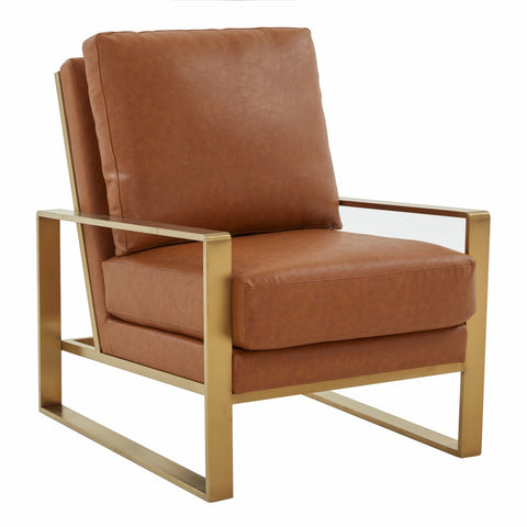 Jefferson Accent Armchair with Upholstered and Gold/Silver Metal Frame