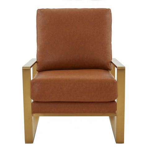 Jefferson Accent Armchair with Upholstered and Gold/Silver Metal Frame