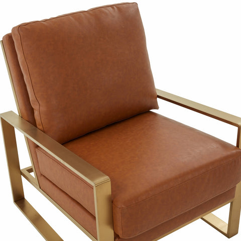 Jefferson Accent Armchair with Upholstered and Gold/Silver Metal Frame