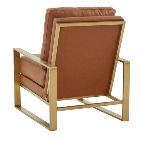 Jefferson Accent Armchair with Upholstered and Gold/Silver Metal Frame