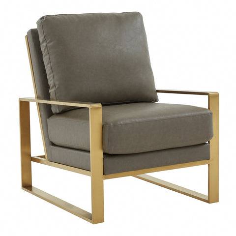 Jefferson Accent Armchair with Upholstered and Gold/Silver Metal Frame