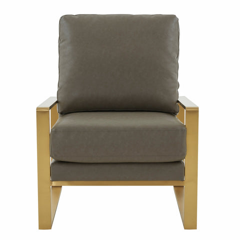 Jefferson Accent Armchair with Upholstered and Gold/Silver Metal Frame