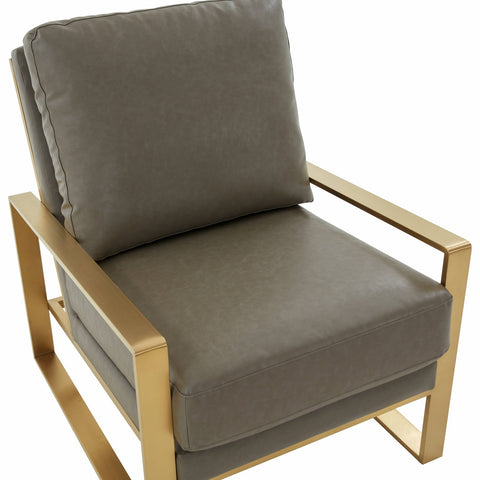 Jefferson Accent Armchair with Upholstered and Gold/Silver Metal Frame