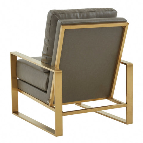 Jefferson Accent Armchair with Upholstered and Gold/Silver Metal Frame