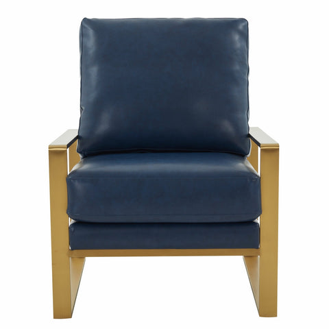 Jefferson Accent Armchair with Upholstered and Gold/Silver Metal Frame