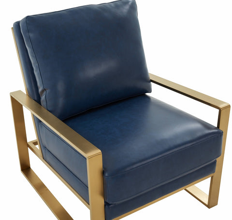 Jefferson Accent Armchair with Upholstered and Gold/Silver Metal Frame