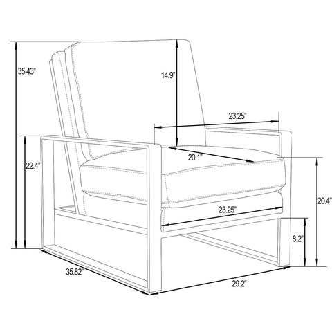 Jefferson Accent Armchair with Upholstered and Gold/Silver Metal Frame