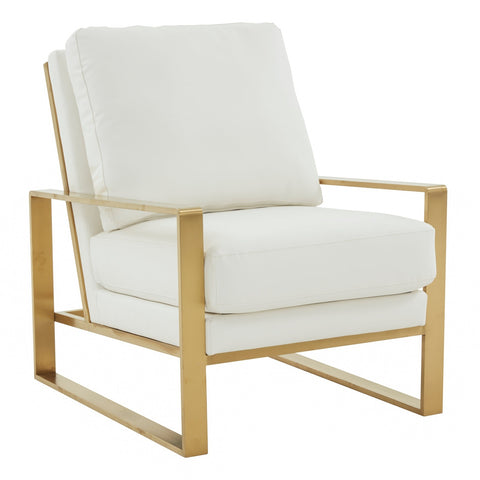 Jefferson Accent Armchair with Upholstered and Gold/Silver Metal Frame