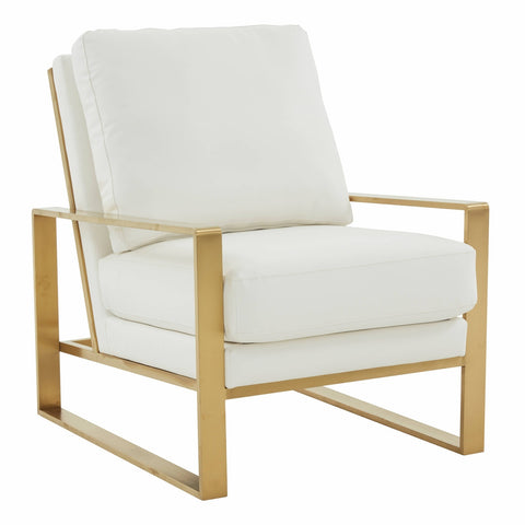 Jefferson Accent Armchair with Upholstered and Gold/Silver Metal Frame