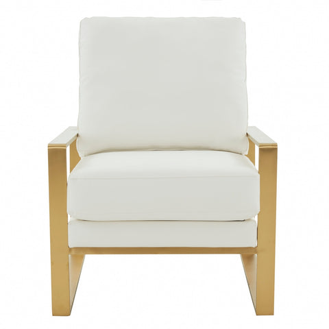 Jefferson Accent Armchair with Upholstered and Gold/Silver Metal Frame