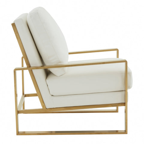 Jefferson Accent Armchair with Upholstered and Gold/Silver Metal Frame