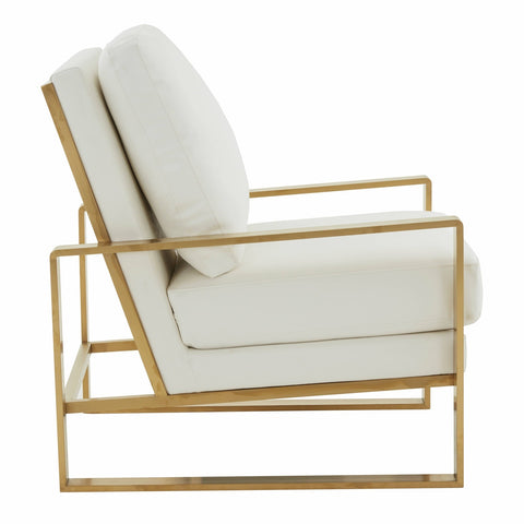 Jefferson Accent Armchair with Upholstered and Gold/Silver Metal Frame