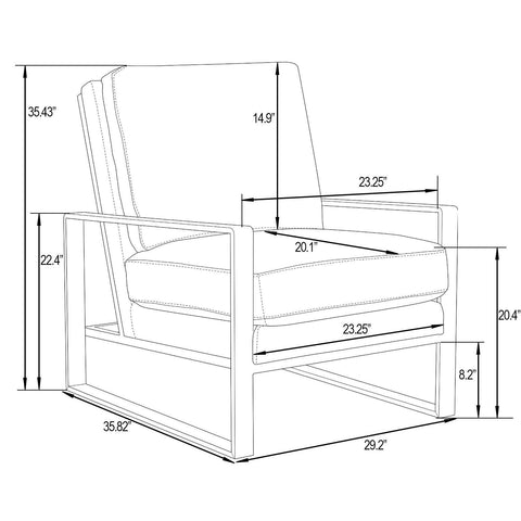 Jefferson Accent Armchair with Upholstered and Gold/Silver Metal Frame