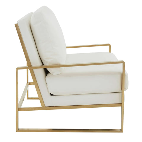 Jefferson Contemporary Velvet/Leather Loveseat with Stainless Steel Frame