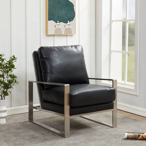 Jefferson Accent Armchair with Upholstered and Gold/Silver Metal Frame