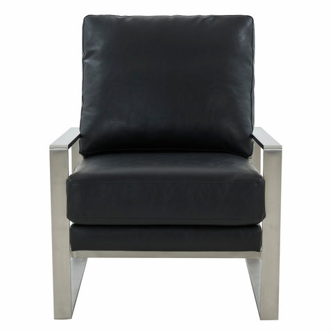 Jefferson Accent Armchair with Upholstered and Gold/Silver Metal Frame