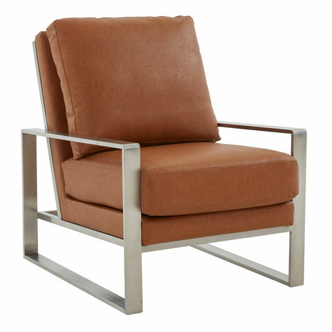 Jefferson Accent Armchair with Upholstered and Gold/Silver Metal Frame