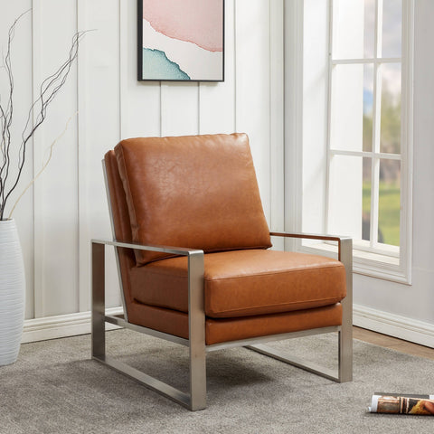 Jefferson Accent Armchair with Upholstered and Gold/Silver Metal Frame