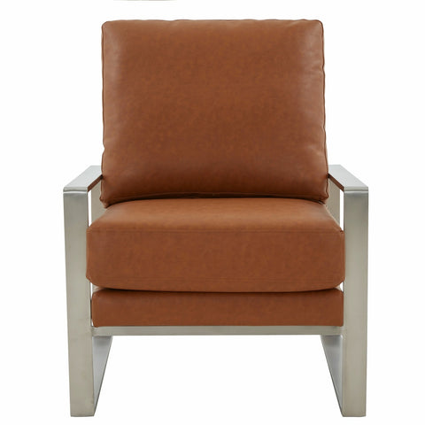 Jefferson Accent Armchair with Upholstered and Gold/Silver Metal Frame