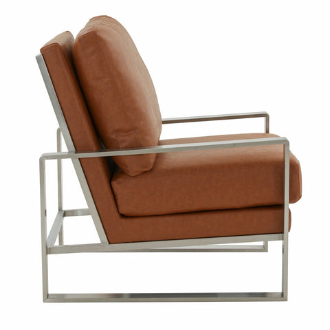 Jefferson Accent Armchair with Upholstered and Gold/Silver Metal Frame