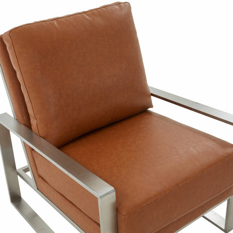 Jefferson Accent Armchair with Upholstered and Gold/Silver Metal Frame