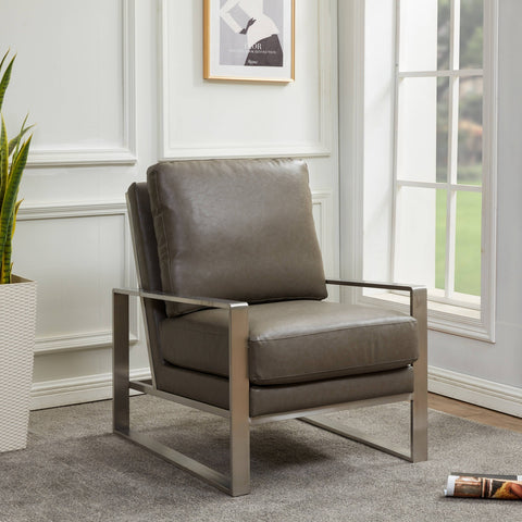 Jefferson Accent Armchair with Upholstered and Gold/Silver Metal Frame
