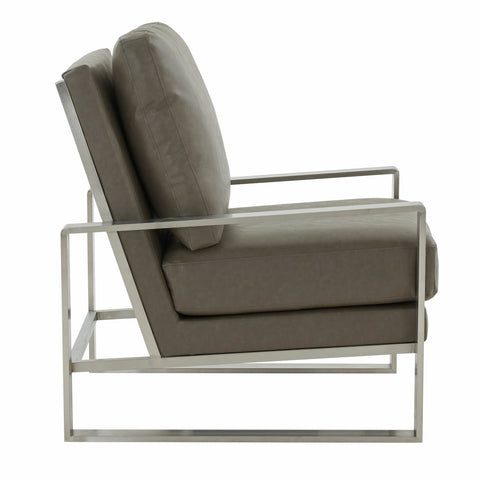 Jefferson Accent Armchair with Upholstered and Gold/Silver Metal Frame