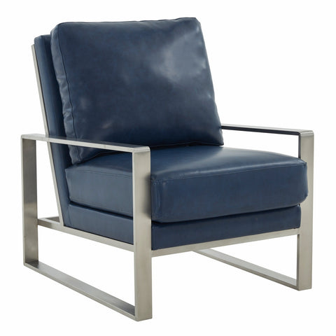 Jefferson Accent Armchair with Upholstered and Gold/Silver Metal Frame
