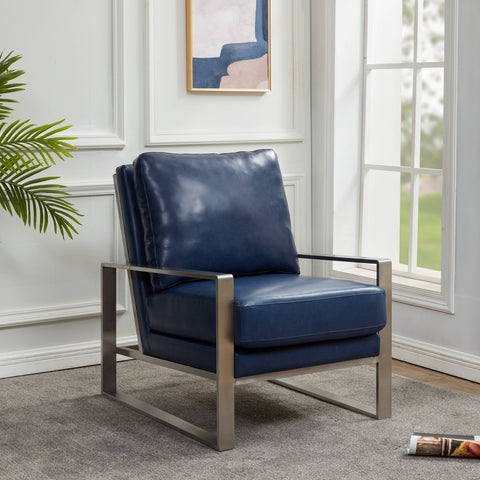 Jefferson Accent Armchair with Upholstered and Gold/Silver Metal Frame
