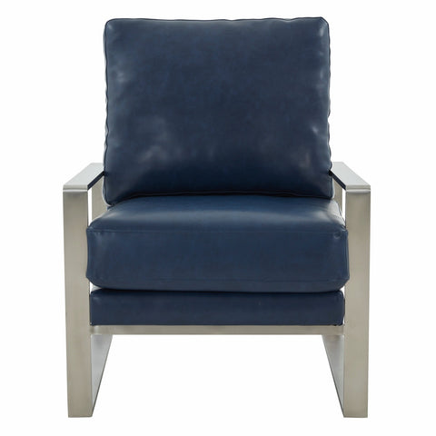 Jefferson Accent Armchair with Upholstered and Gold/Silver Metal Frame