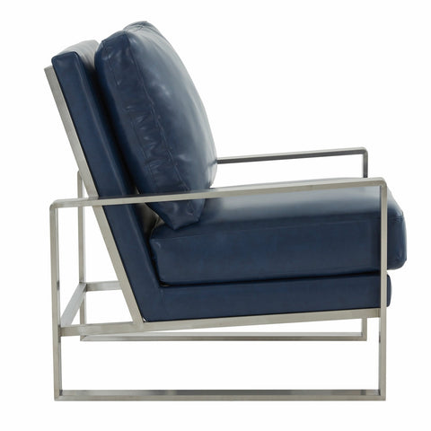 Jefferson Accent Armchair with Upholstered and Gold/Silver Metal Frame