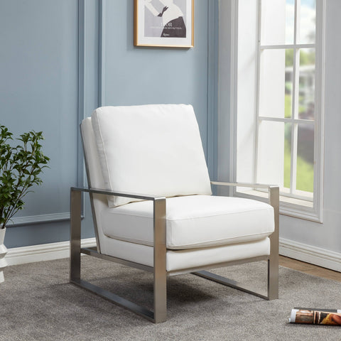 Jefferson Accent Armchair with Upholstered and Gold/Silver Metal Frame