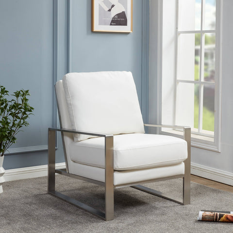 Jefferson Accent Armchair with Upholstered and Gold/Silver Metal Frame