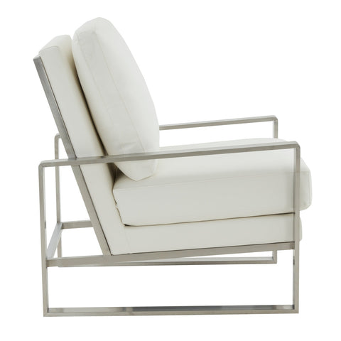 Jefferson Accent Armchair with Upholstered and Gold/Silver Metal Frame