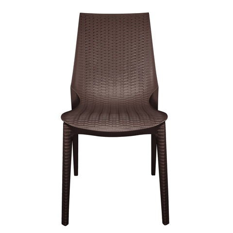 Kent Mid-Century Modern Weave Design 5-Piece Outdoor Patio Dining Set