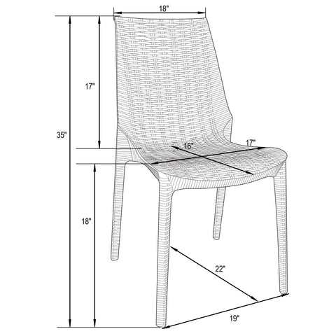 Kent Patio Outdoor Dining Chair Weave Design in Polypropylene