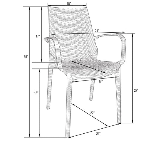 Kent Outdoor Dining Arm Chair