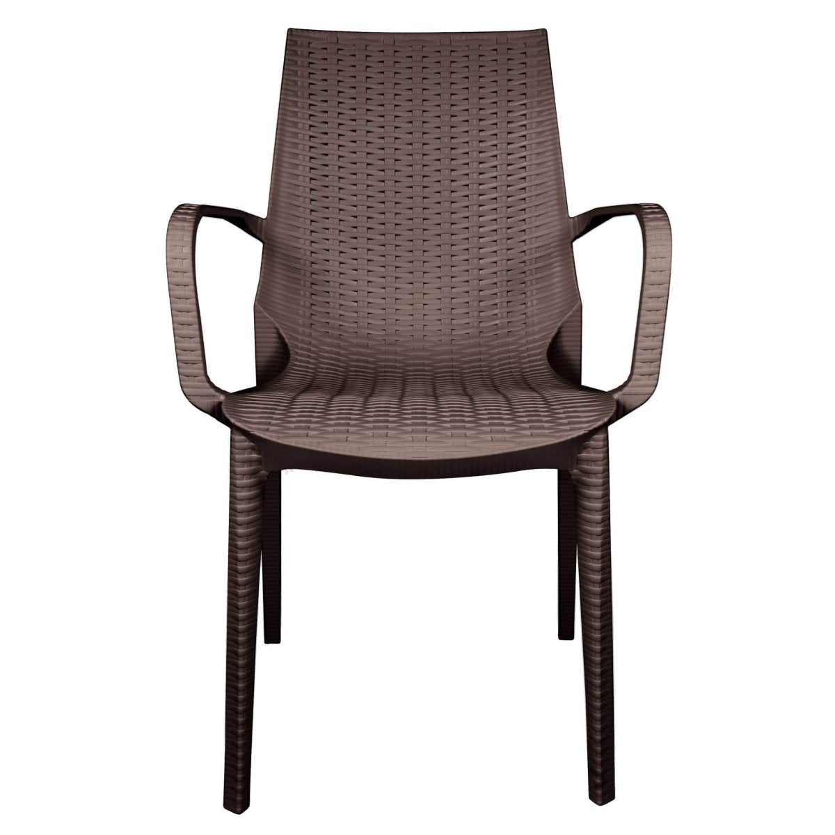 Kent Mid - Century 7 - Piece Outdoor Dining Set: 4 Side Chairs & 2 Armchairs
