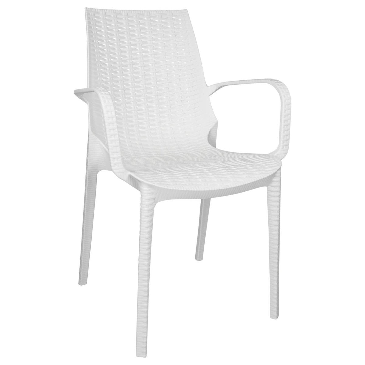 Kent Modern Indoor Outdoor Patio Stackable Dining Arm Chair