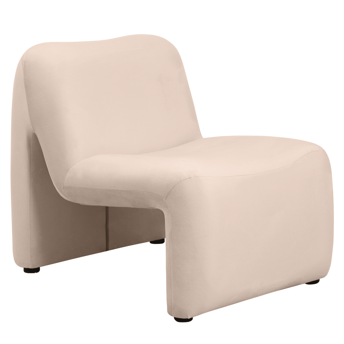 Klyx Accent Chair Upholstered in Boucle/Velvet Padded Seat and Back with Iron Frame