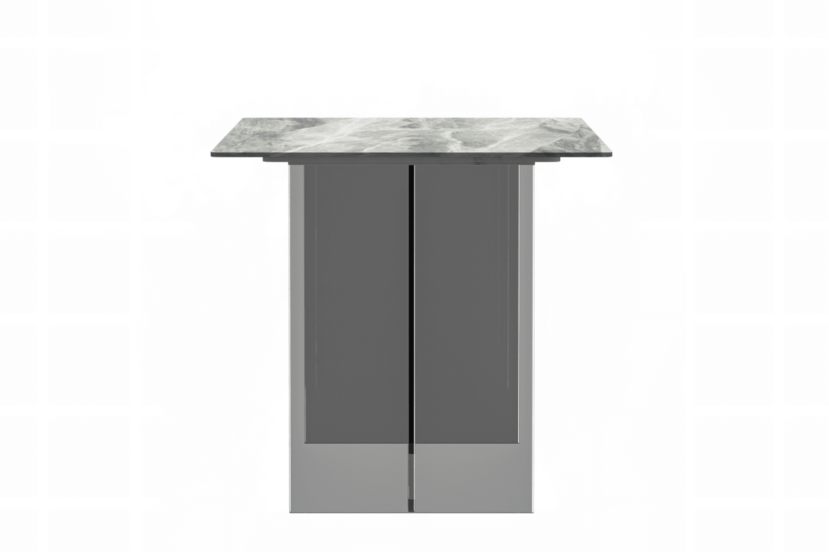 Kova Rectangular Dining Table with Sintered Stone/Glass Top and Acrylic Base Legs