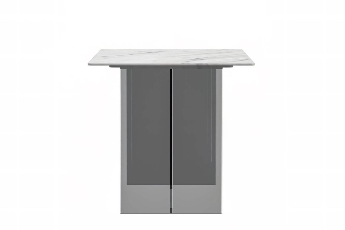 Kova Rectangular Dining Table with Sintered Stone/Glass Top and Acrylic Base Legs